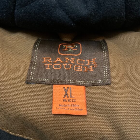 Ranch Tough XL Reg Hooded Work Jacket Brown Insulated Heavy-Duty Carhartt Style - Picture 2 of 8